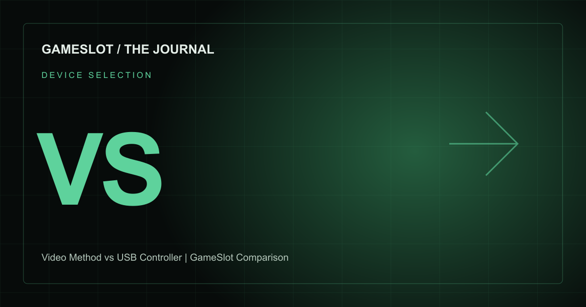 GameSlot editorial illustration: Video Method vs USB Controller: Which GameSlot Format Fits?